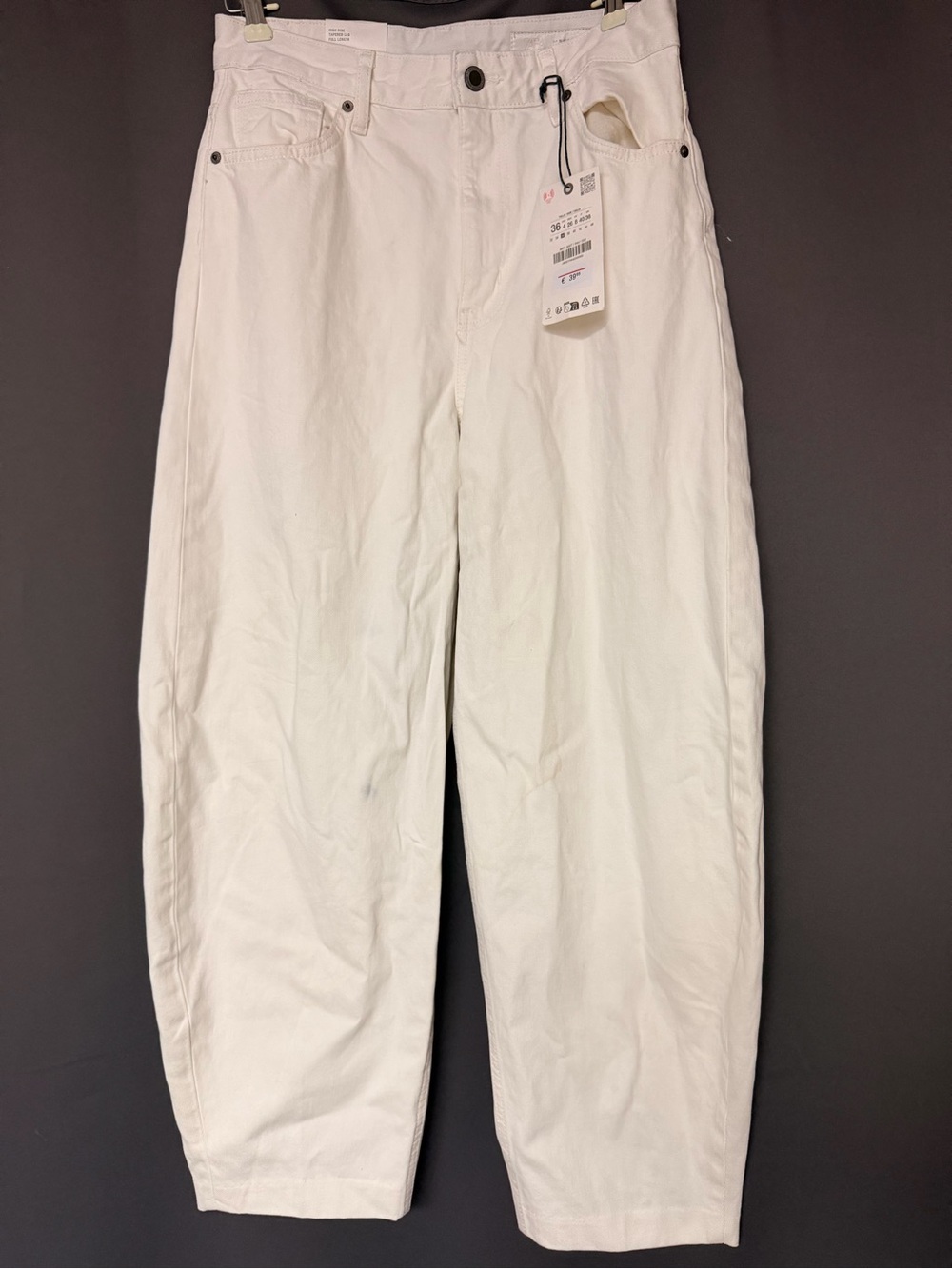 Zara Women’s White Relaxed Fit Denim Pants